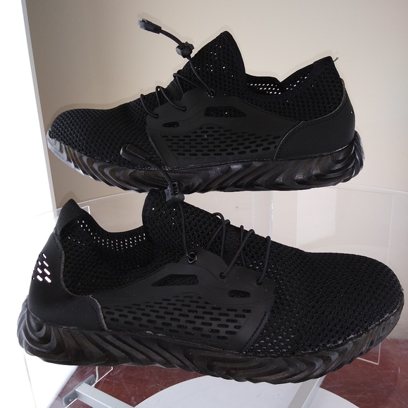 Steel Toe Slip Resistant Black Sneakers - Picture 1 of 3